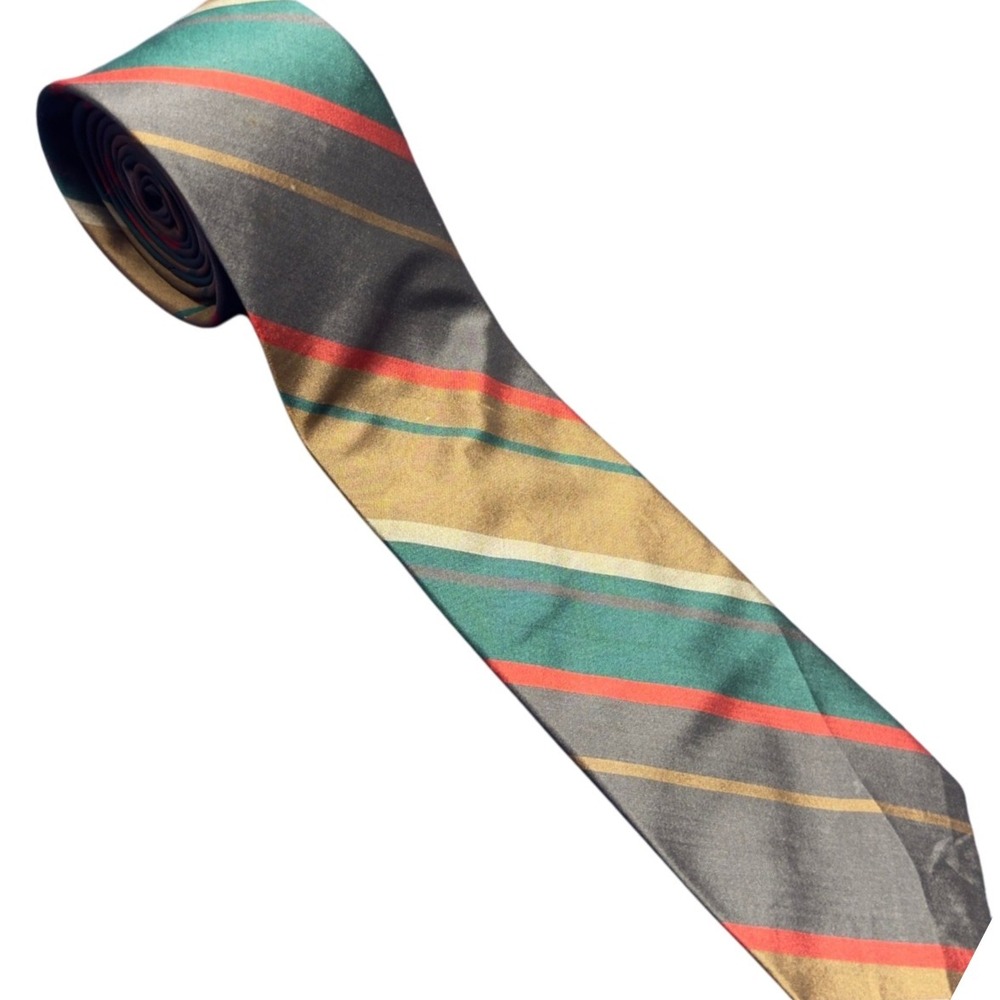 Vintage John Weitz Silk Blend Tie Striped Men's Necktie‎ Classic Dress Accessory